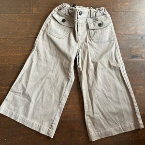 Nori Girls Capris New Sz 10 Cotton Olive Wide Leg 4125